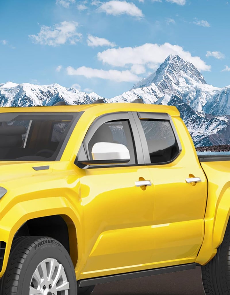 Deejecsun in-Channel Window Rain Guards Fit for Toyota Tacoma 2024-2026 Double Cab with 4 Full-Size Doors Rain Guards Extra Durable Window Deflectors Visors Vent Visors Vent Shades Truck Accessories - Image 2